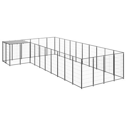 Padoc pentru câini, negru, 13,31 m², oțel   GartenMobel Dekor
