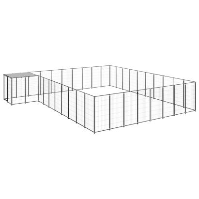 Padoc pentru câini, negru, 25,41 m², oțel   GartenMobel Dekor