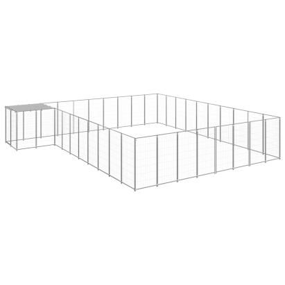 Padoc pentru câini, argintiu, 25,41 m², oțel   GartenMobel Dekor