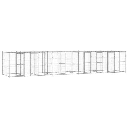 Padoc câini de exterior cu acoperiș, 21,78 m², oțel galvanizat GartenMobel Dekor