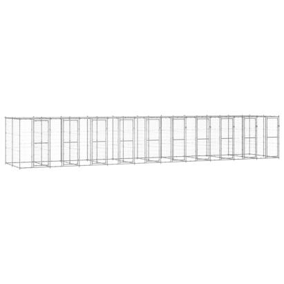 Padoc câini de exterior cu acoperiș, 24,2 m², oțel galvanizat GartenMobel Dekor