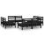 Set mobilier de grădină, 8 piese, negru, lemn masiv de pin GartenMobel Dekor