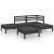 Set mobilier de grădină, 5 piese, negru, lemn masiv de pin GartenMobel Dekor