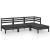Set mobilier de grădină, 4 piese, negru, lemn masiv de pin GartenMobel Dekor