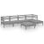 Set mobilier de grădină, 6 piese,gri, lemn masiv de pin GartenMobel Dekor