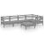 Set mobilier de grădină, 6 piese, gri, lemn masiv de pin GartenMobel Dekor