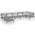 Set mobilier de grădină, 7 piese, gri, lemn masiv de pin GartenMobel Dekor