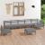 Set mobilier de grădină, 8 piese, gri, lemn masiv de pin GartenMobel Dekor
