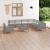 Set mobilier de grădină, 10 piese, gri, lemn masiv de pin GartenMobel Dekor