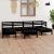 Set mobilier de grădină, 7 piese, negru, lemn masiv de pin GartenMobel Dekor