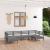 Set mobilier de grădină, 6 piese, gri, lemn masiv de pin GartenMobel Dekor