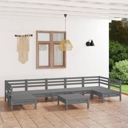 Set mobilier relaxare grădină, 8 piese, lemn masiv de pin GartenMobel Dekor