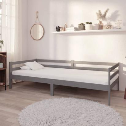 Pat de zi cu saltea, gri, 90x200 cm, lemn masiv de pin GartenMobel Dekor