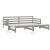 Pat extensibil de zi, 2x(90x200) cm, gri, lemn masiv de pin GartenMobel Dekor