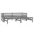 Pat extensibil de zi, 2x(90x200) cm, gri, lemn masiv de pin GartenMobel Dekor
