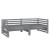 Pat extensibil de zi, 2x(90x200) cm, gri, lemn masiv de pin GartenMobel Dekor