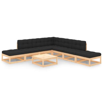 Set mobilier de grădină din 8 piese, lemn masiv de pin GartenMobel Dekor
