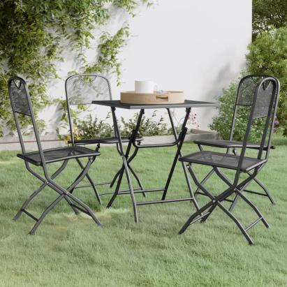 Set mobilier grădină 5 piese antracit plasă metalică expandată GartenMobel Dekor