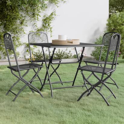 Set mobilier grădină 5 piese antracit plasă metalică expandată GartenMobel Dekor