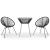 Set de mobilier pentru grădină, 3 piese, negru GartenMobel Dekor