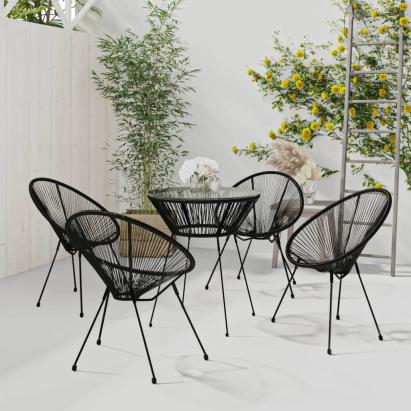 Set de mobilier pentru grădină, 5 piese, negru GartenMobel Dekor