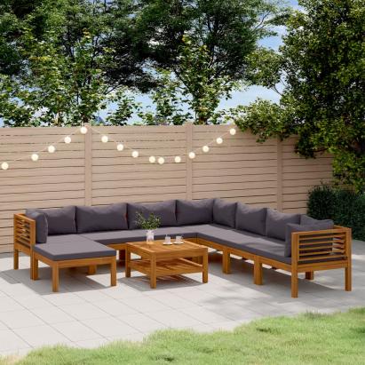 Set mobilier grădină cu perne, 9 piese, lemn masiv de acacia GartenMobel Dekor