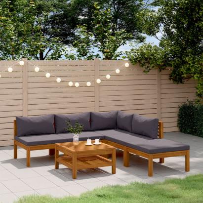 Set mobilier grădină cu perne, 6 piese, lemn masiv acacia GartenMobel Dekor