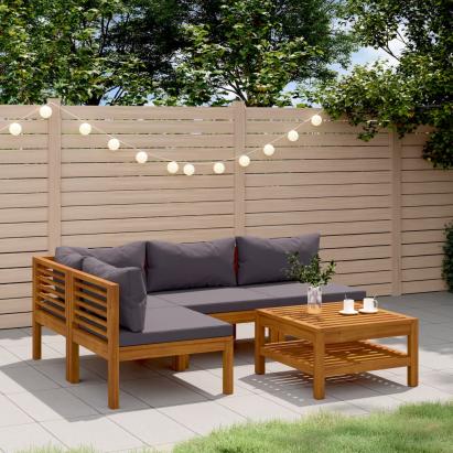 Set mobilier de grădină cu perne, 5 piese, lemn masiv acacia GartenMobel Dekor