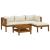 Set mobilier grădină cu perne crem, 5 piese, lemn masiv acacia GartenMobel Dekor