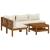 Set mobilier grădină cu perne crem, 5 piese, lemn masiv acacia GartenMobel Dekor