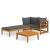 Set mobilier grădină cu perne gri închis, 3 piese, lemn acacia GartenMobel Dekor