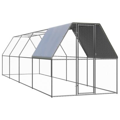 Coteț de exterior pentru păsări, 2x8x2 m, oțel zincat GartenMobel Dekor