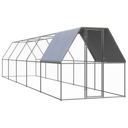 Coteț de exterior pentru păsări, 2x10x2 m, oțel zincat GartenMobel Dekor