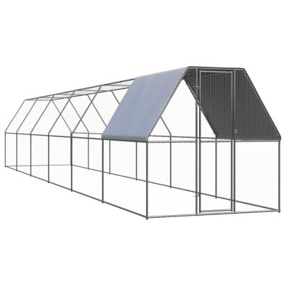 Coteț de exterior pentru păsări, 2x12x2 m, oțel zincat GartenMobel Dekor