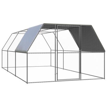 Coteț de păsări pentru exterior, 3x6x2 m, oțel zincat GartenMobel Dekor