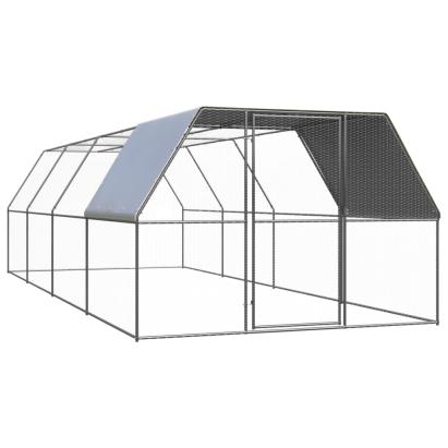 Coteț de păsări pentru exterior, 3x8x2 m, oțel zincat GartenMobel Dekor