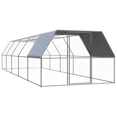 Coteț de păsări pentru exterior, 3x10x2 m, oțel zincat GartenMobel Dekor