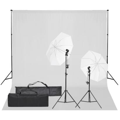 Kit studio foto cu set de lumină și fundal GartenMobel Dekor