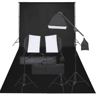 Kit studio foto cu set de lumină și fundal GartenMobel Dekor