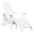 Scaune de grădină Adirondack cu taburete, 2 buc., alb, HDPE GartenMobel Dekor