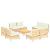 Set mobilier grădină cu perne, 9 piese, crem, lemn de pin GartenMobel Dekor