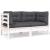 Set mobilier de grădină cu perne, 8 piese, antracit, lemn pin GartenMobel Dekor