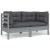 Set mobilier de grădină cu perne, 8 piese, antracit, lemn pin GartenMobel Dekor
