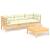 Set mobilier grădină cu perne crem, 4 piese, lemn de pin GartenMobel Dekor