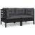 Set mobilier de grădină cu perne, 4 piese, lemn masiv de pin GartenMobel Dekor