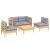 Set mobilier de grădină cu perne gri, 5 piese, lemn masiv pin GartenMobel Dekor