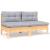 Set mobilier grădină cu perne gri, 7 piese, lemn masiv de pin GartenMobel Dekor