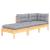 Set mobilier grădină cu perne, 3 piese, gri, lemn masiv pin GartenMobel Dekor
