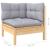 Set mobilier grădină cu perne, 3 piese, gri, lemn masiv pin GartenMobel Dekor