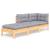 Set mobilier grădină cu perne, 3 piese, gri, lemn masiv pin GartenMobel Dekor